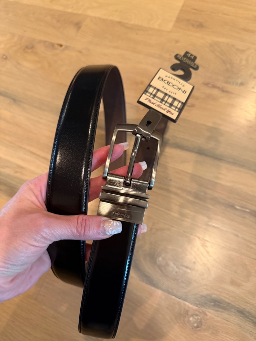 Boconi Black and Brown Reversible Dress Belt
